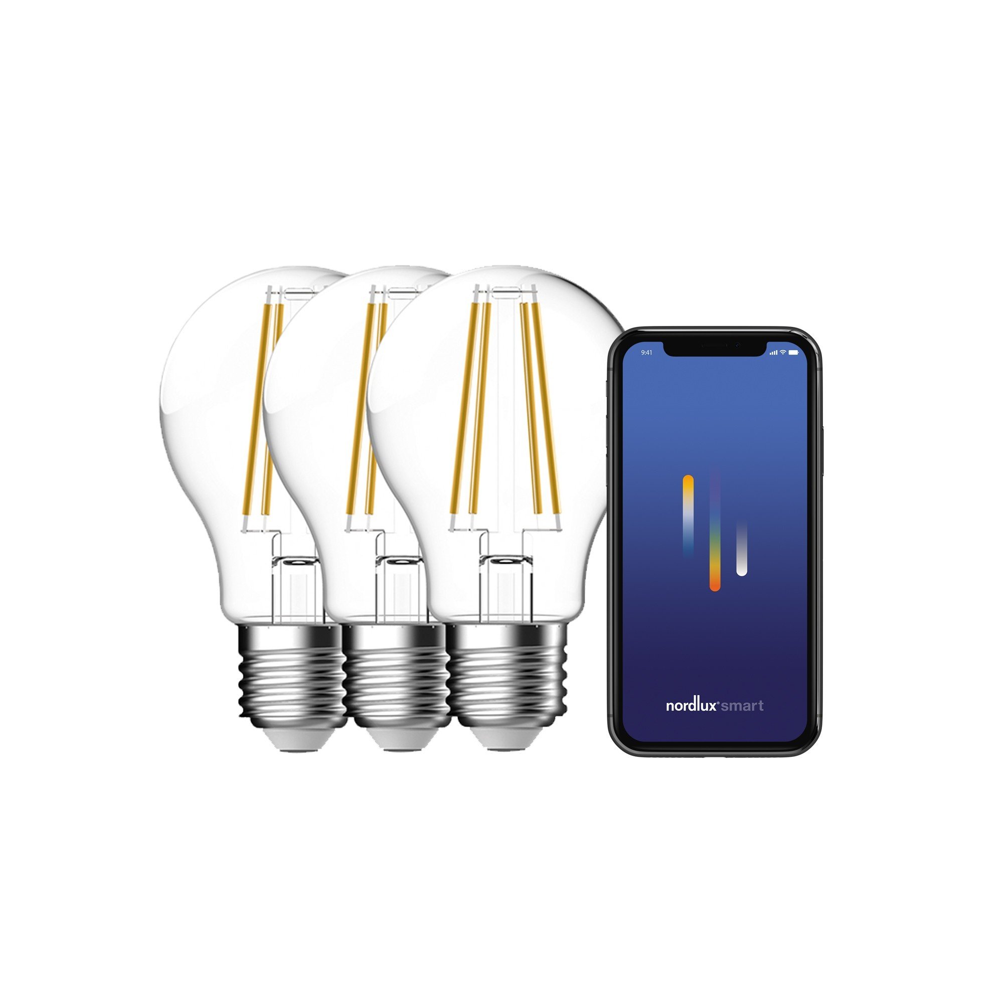 Nordlux Smart E27 3 шт. в упаковке A60 2200-6500 K 600 лм Light Bulb прозрачный