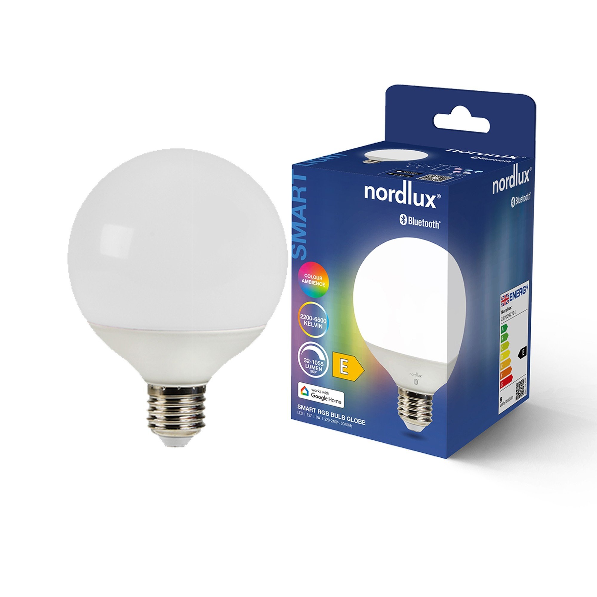Nordlux Smart E27 G95 Colour 2200-6500 K 1055 лм Light Bulb белый