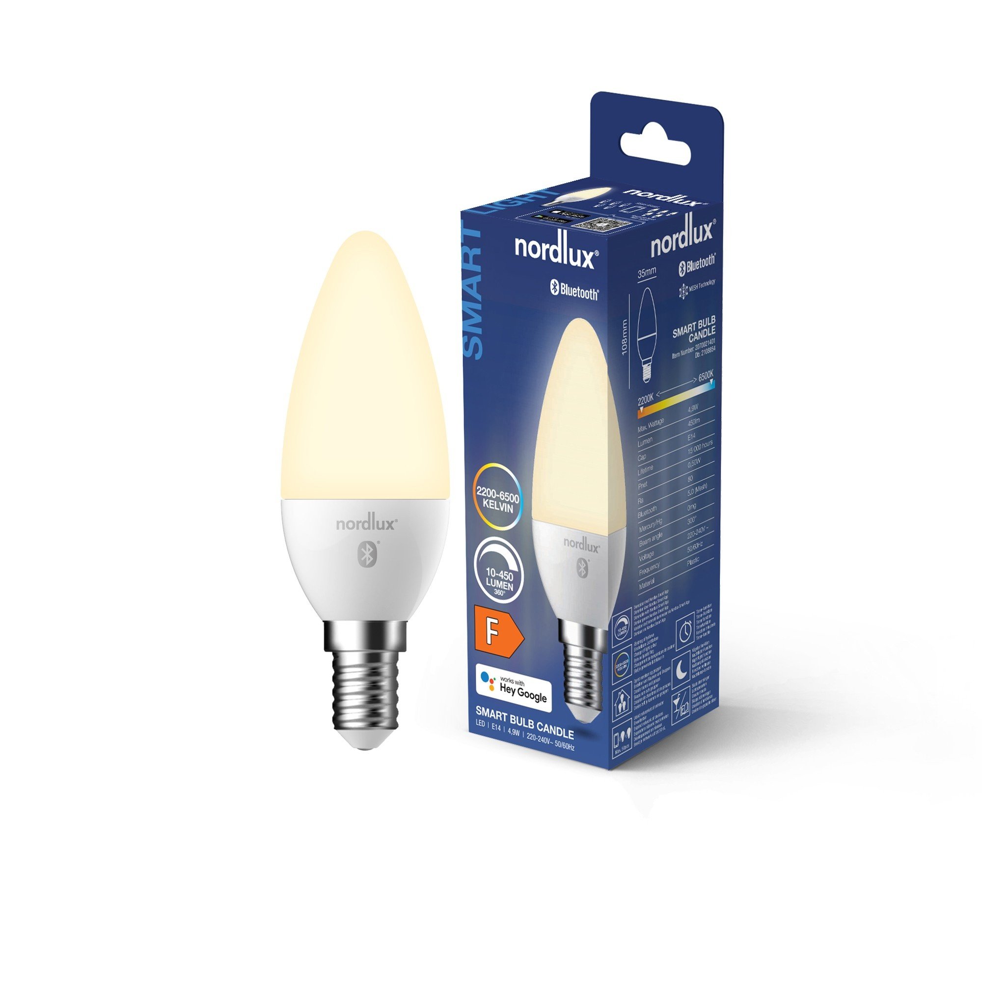 Nordlux Smart E14 C35 2200-6500 K 450 лм Light Bulb белый