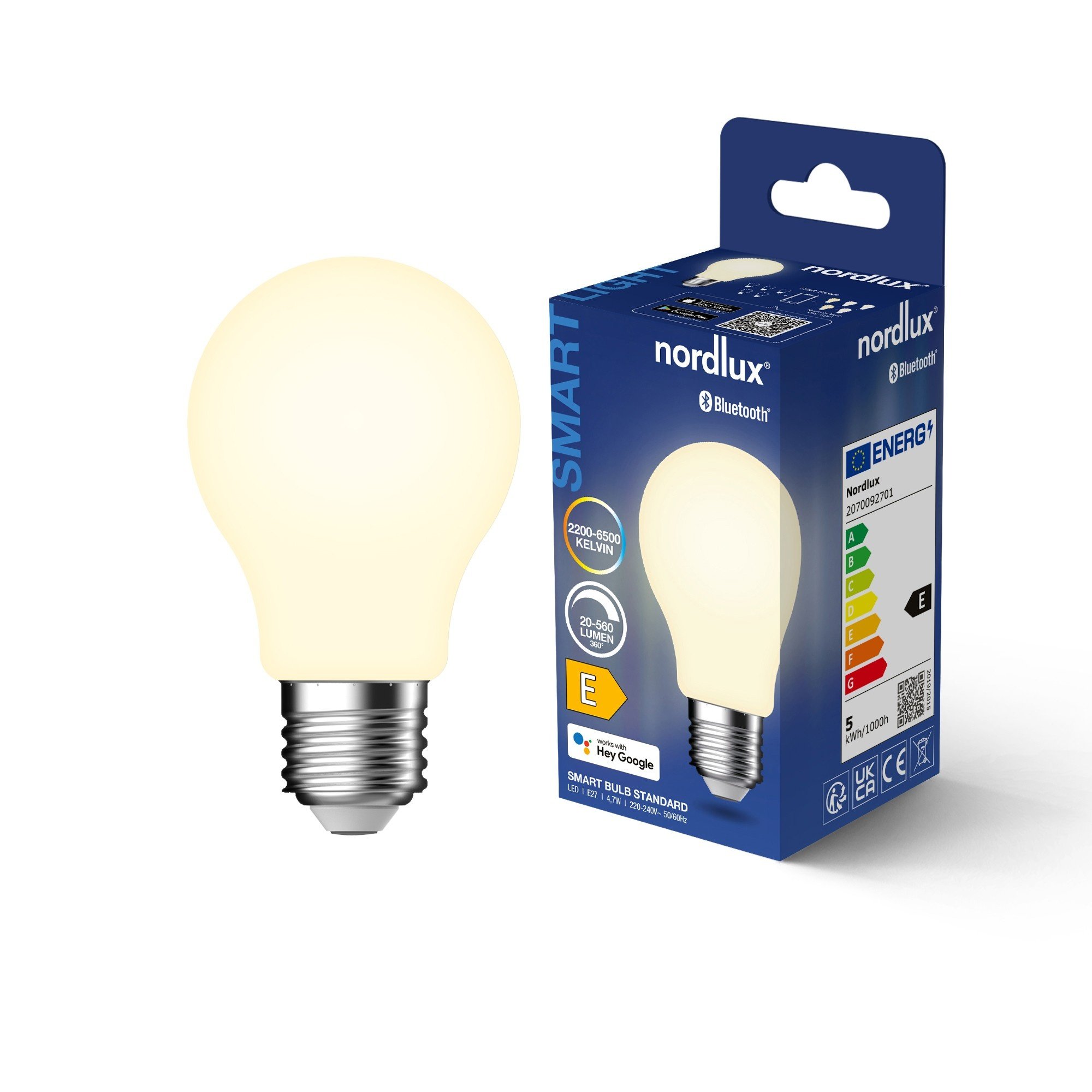 Nordlux Smart E27 A60 2200-6500 K 560 лм Light Bulb белый