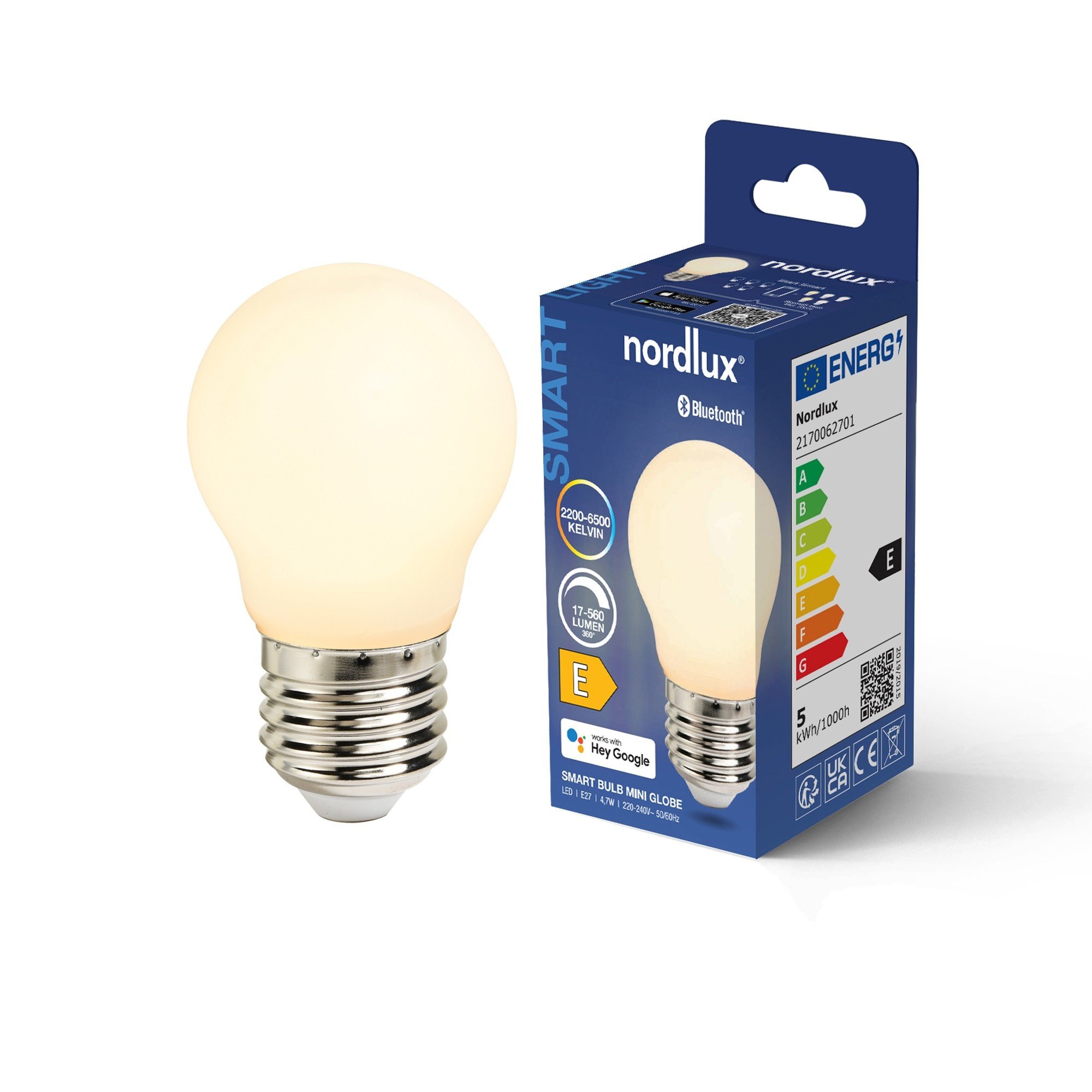 Nordlux Smart E27 G45 2200-6500 K 560 лм Light Bulb белый