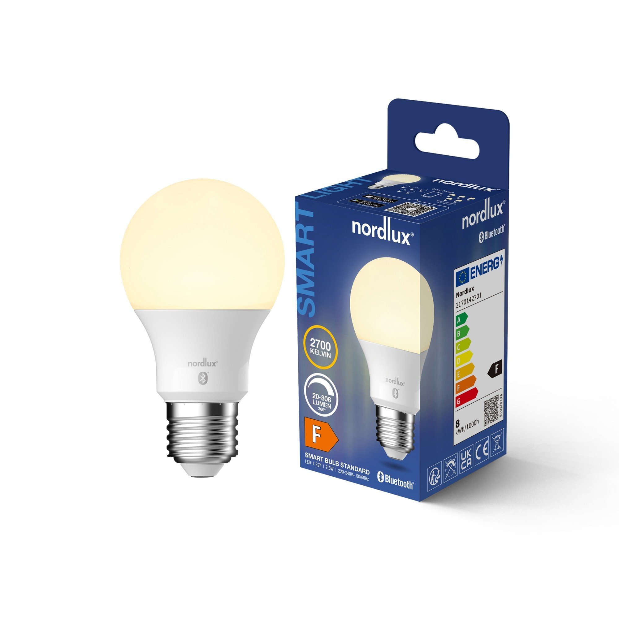 Nordlux Smart E27 A60 2700 K 806 лм Light Bulb белый