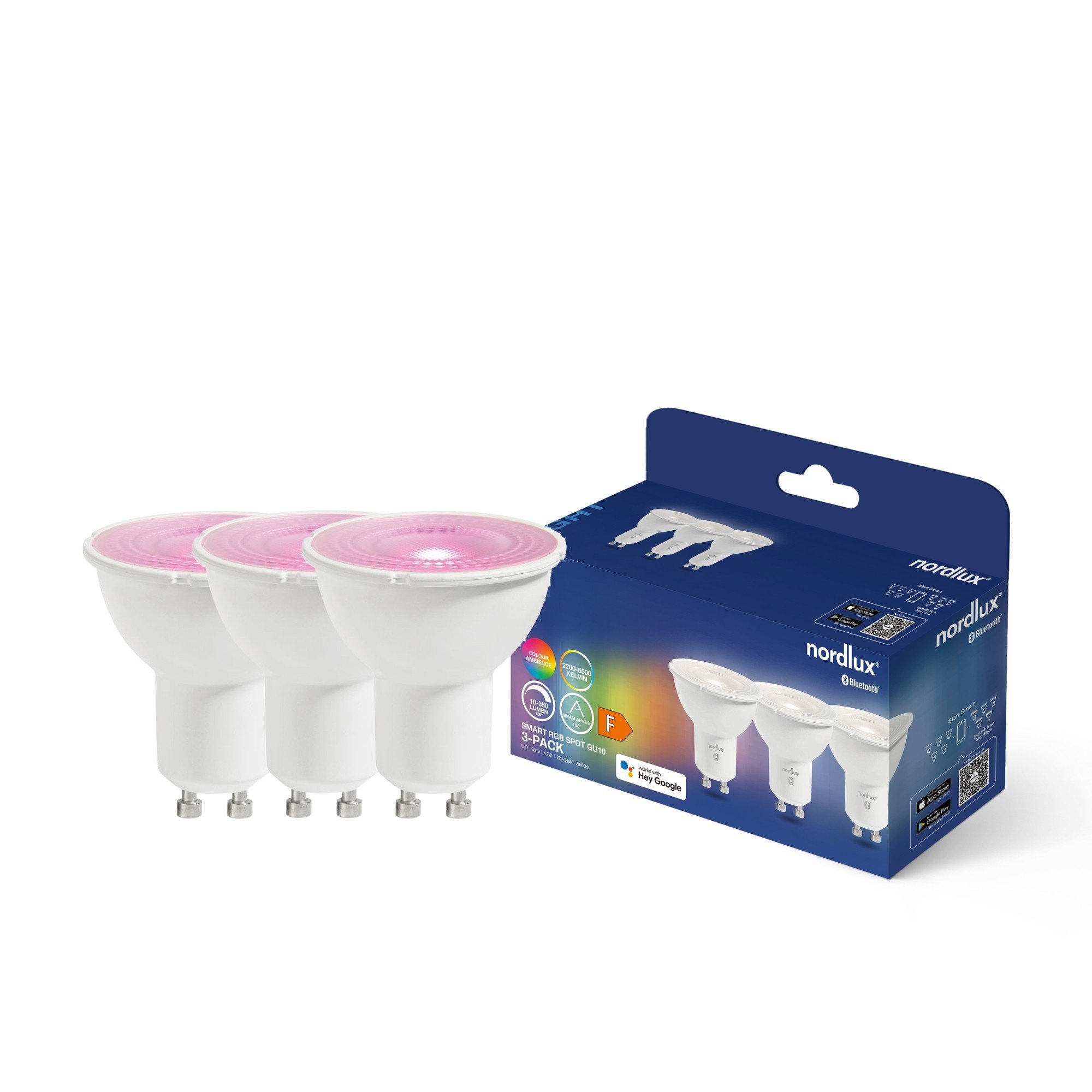 Nordlux Smart GU10 3 шт. в упаковке PAR16 Colour 2200-6500 K 380 лм Light Bulb прозрачный