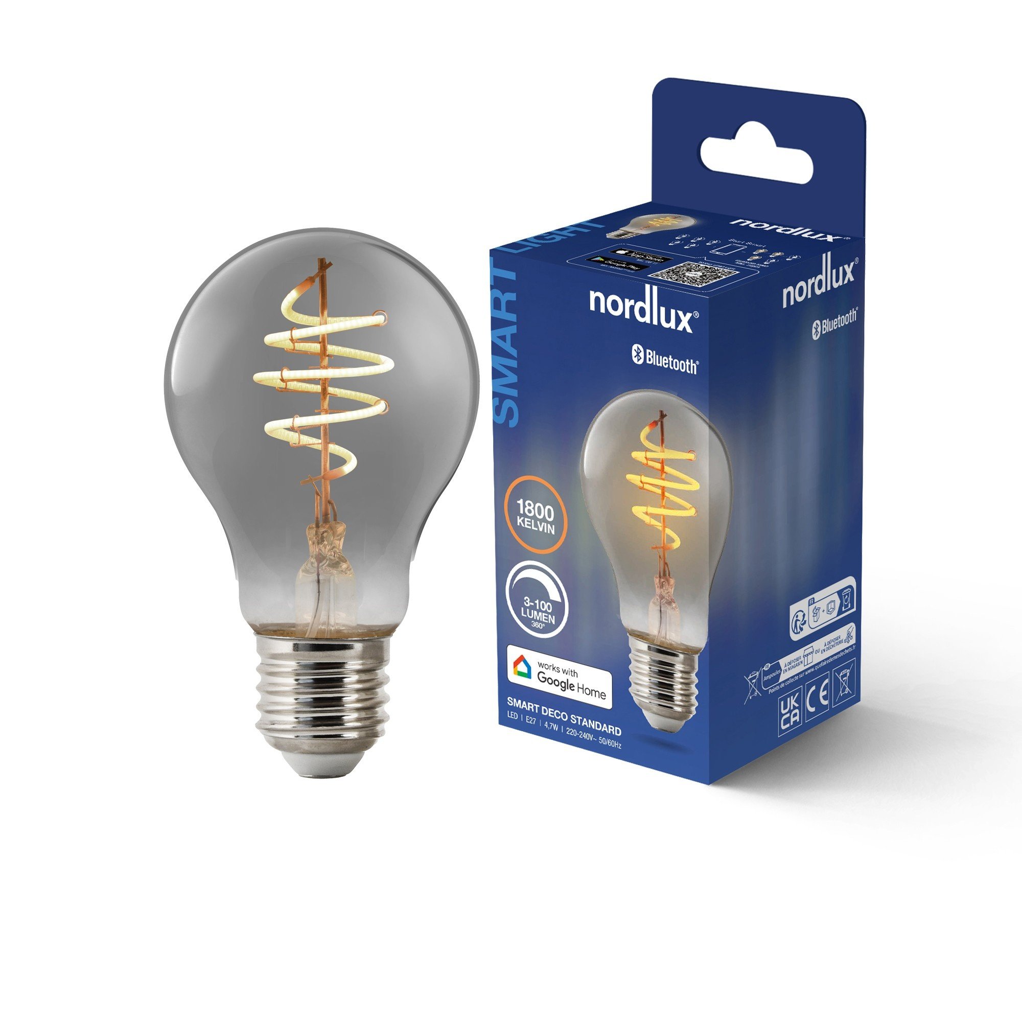 Nordlux Smart E27 A60 1800 K 100 лм Light Bulb дымчатый