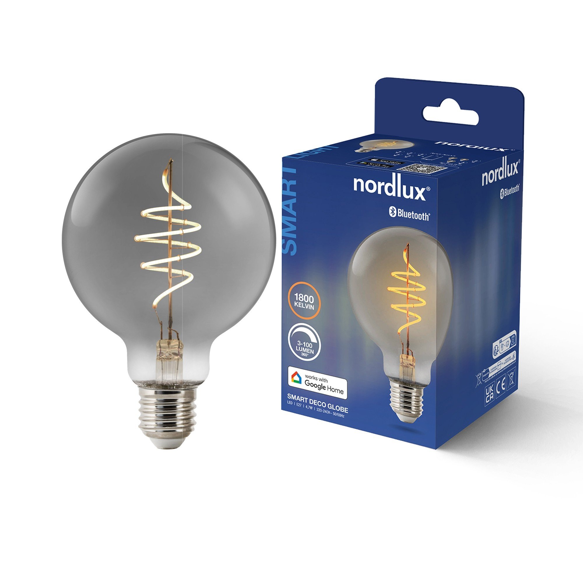 Nordlux Smart E27 G95 1800 K 100 лм Light Bulb дымчатый