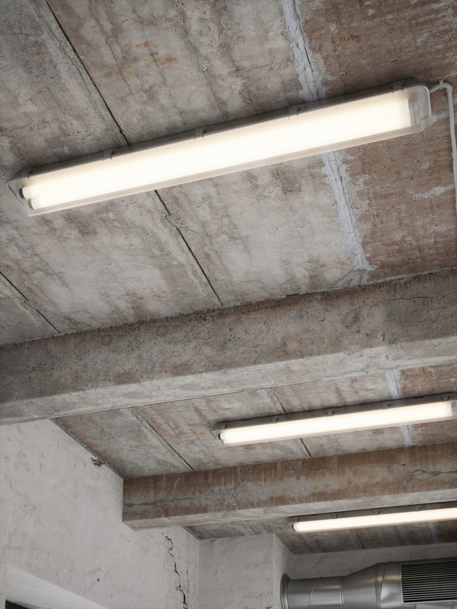 Nordlux Works Ip65 2x10W LED Batten Light Fitting серый