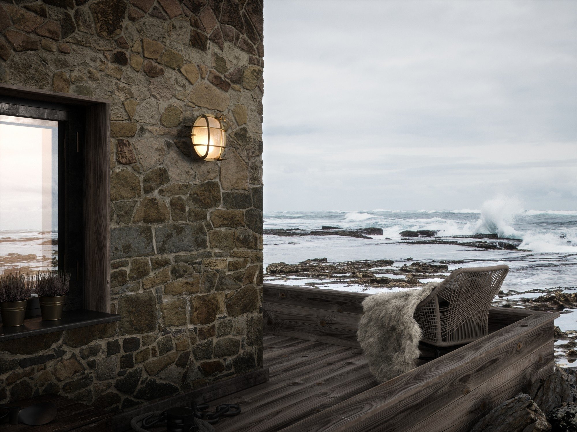 Nordlux Polperro настенный светильник латунь